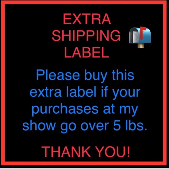 IN-SHOW Extra shipping for label (for show bundle purchases over 5 lbs.) - Picture 1 of 1